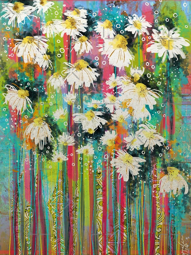Vibrant Daisy Daydreams: Abstract Boho Art by FeralLaFemme