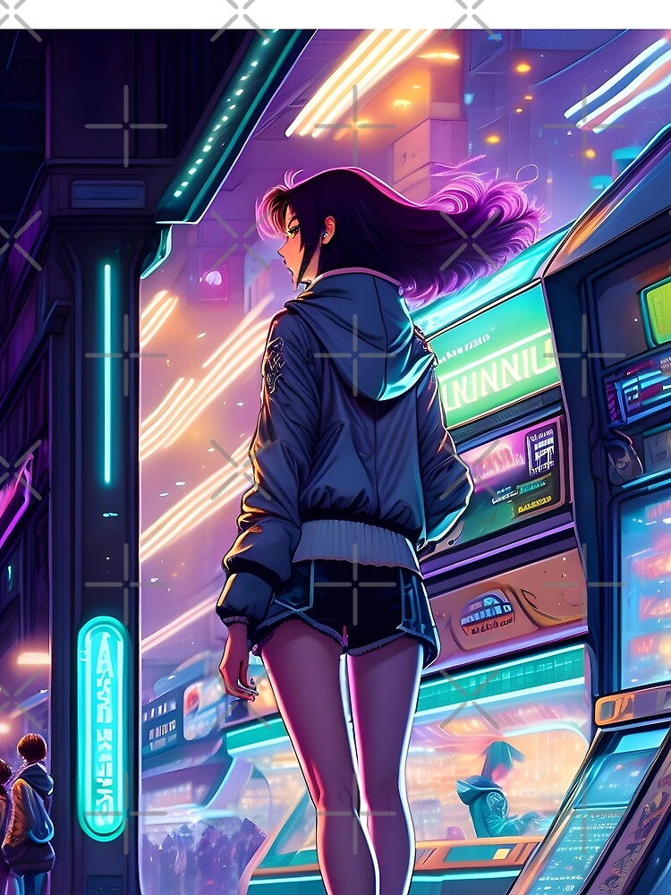 Alone in the Digital Realm: 90's Japanese Aesthetic, Anime style by DelMoore93