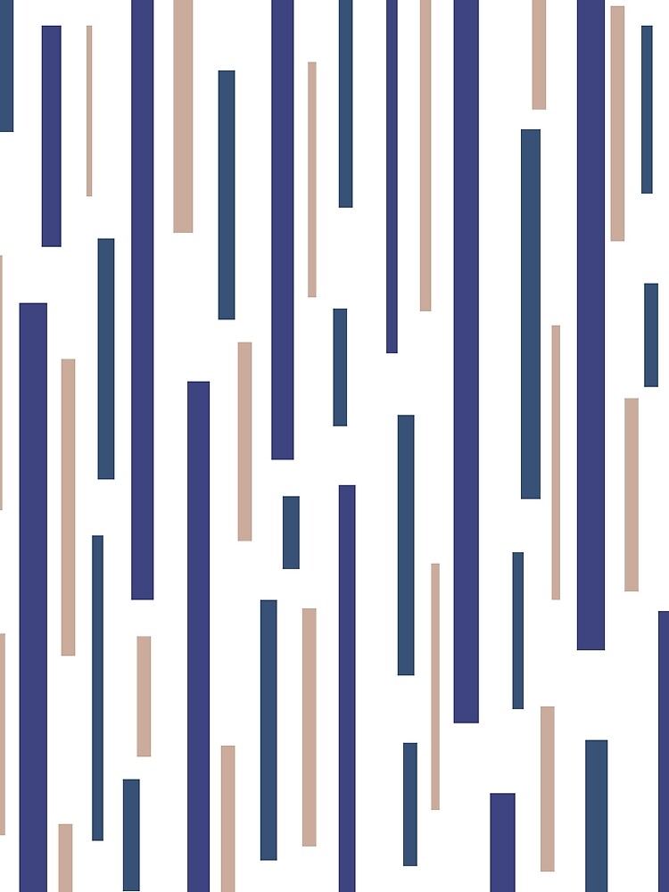 Interrupted Lines Cheerful Mid-Century Modern Line Pattern in Blue, Purple, and Taupe on White by kierkegaard