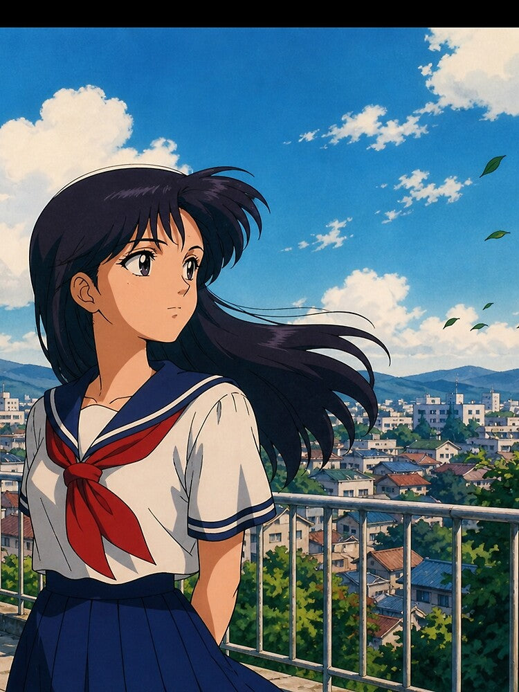 Rooftop Chill - Retro Anime Aesthetic by bapupa