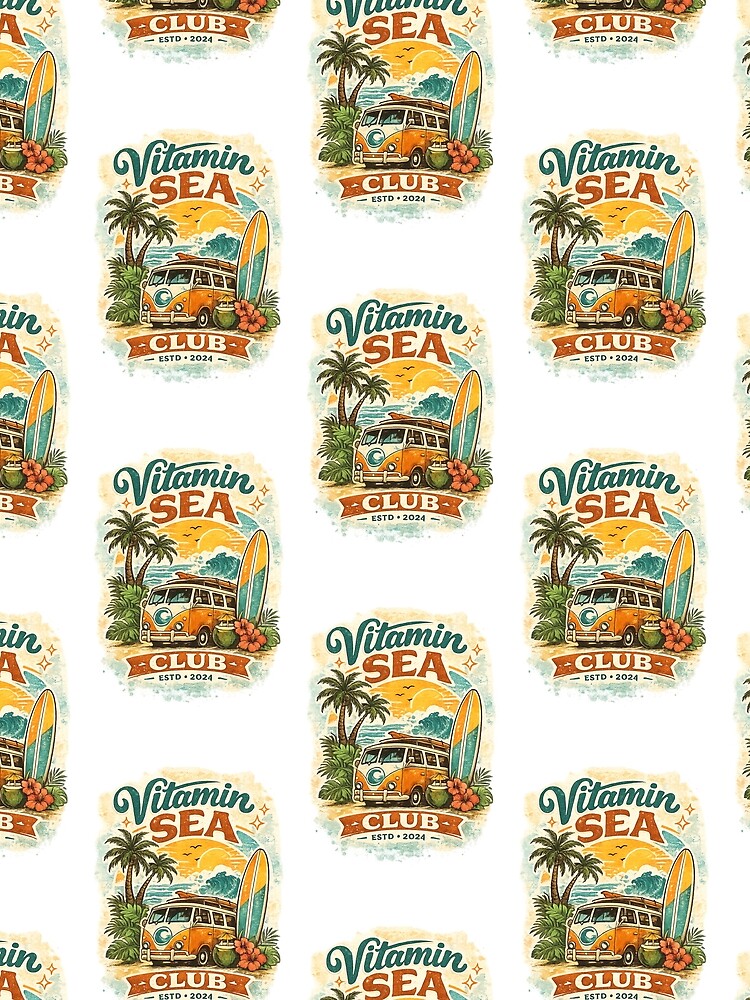 Vitamin SEA Club | Retro Beach Surf Van Summer Vacation Vintage Design by Genesis-Ink