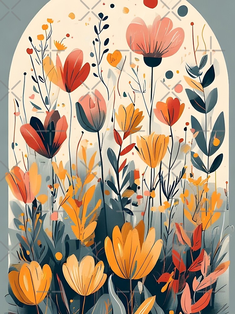 Wildflower Arch Bouquet Botanical Illustration by Neonyx2020