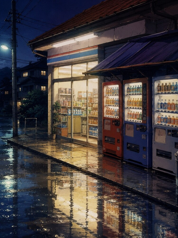 Rainy Storefront - Classic Anime Aesthetic by bapupa