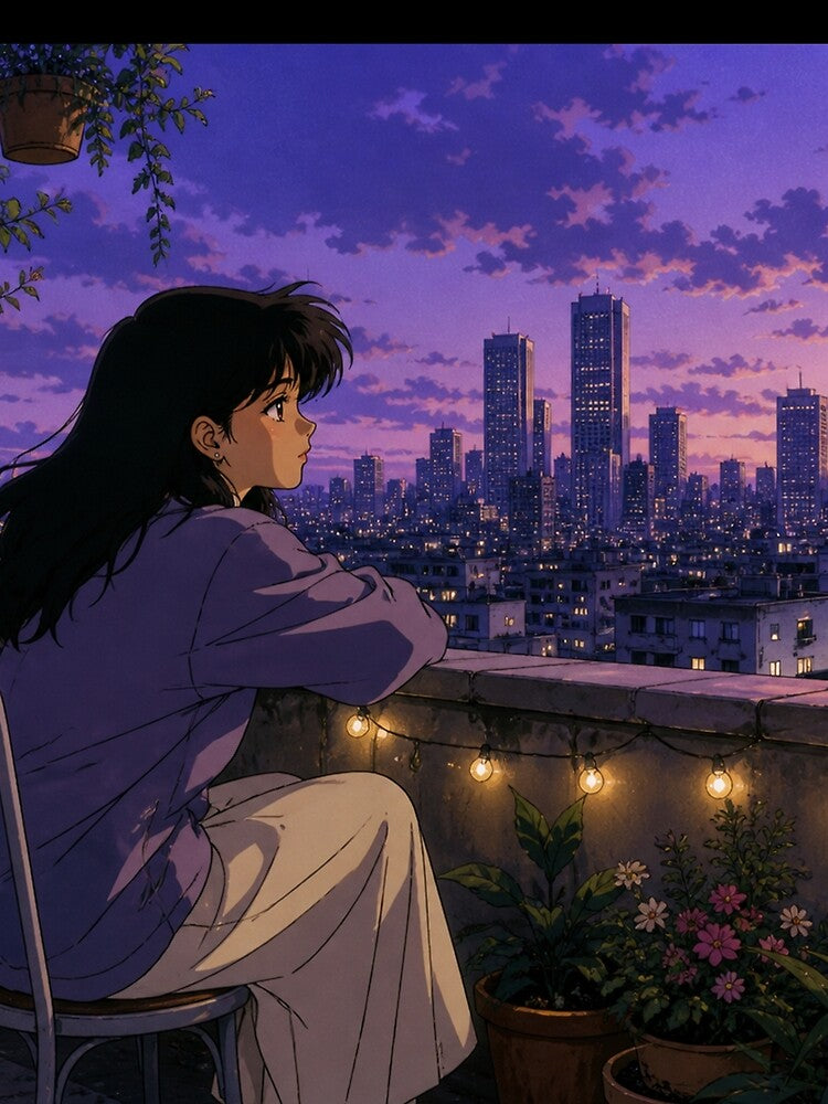 Rooftop View - Classic Anime Aesthetic by bapupa