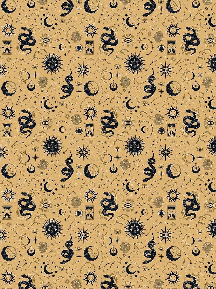 Celestial Snakes Sun and Moon Phases by JuliaPop