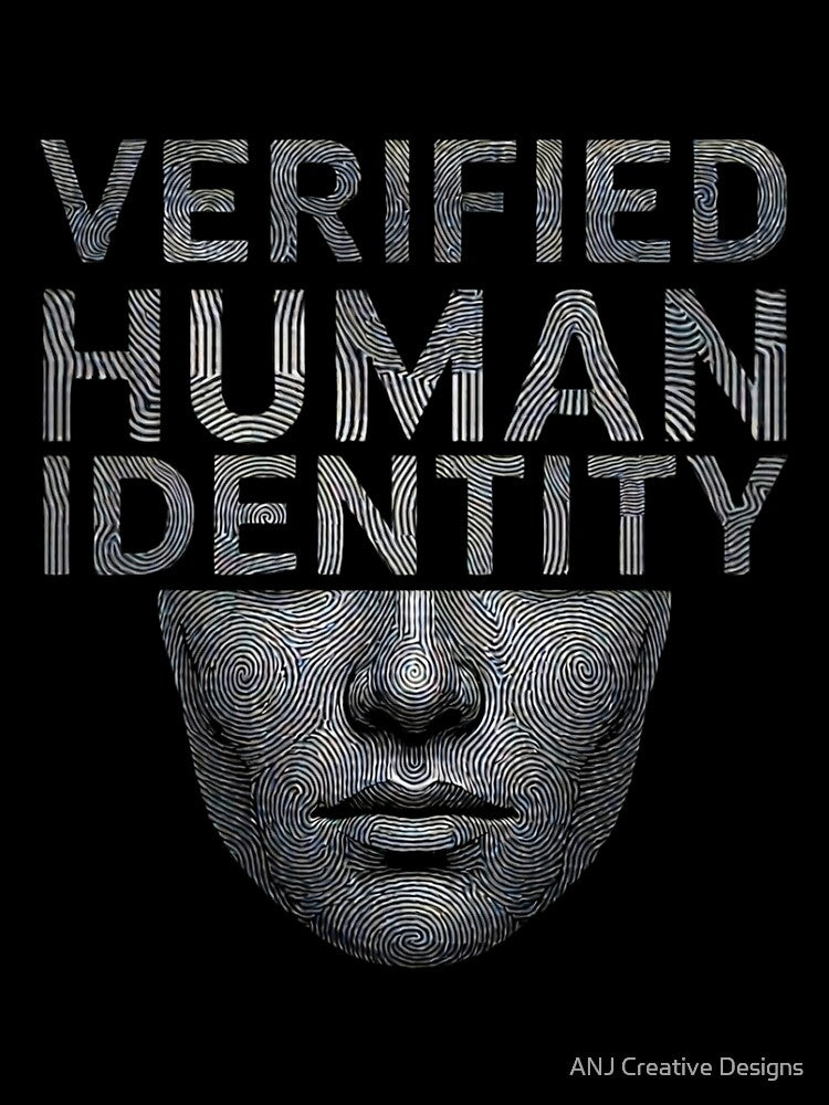 Verified Human Identity Cyberpunk Biometric Face Art by ANJ Creative Designs