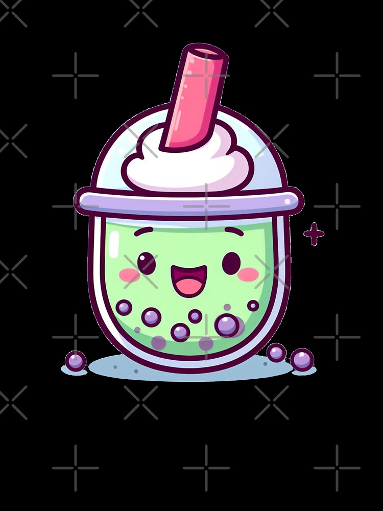 cute machta bubble tea with whipped creme for stickers by SaraDatCool