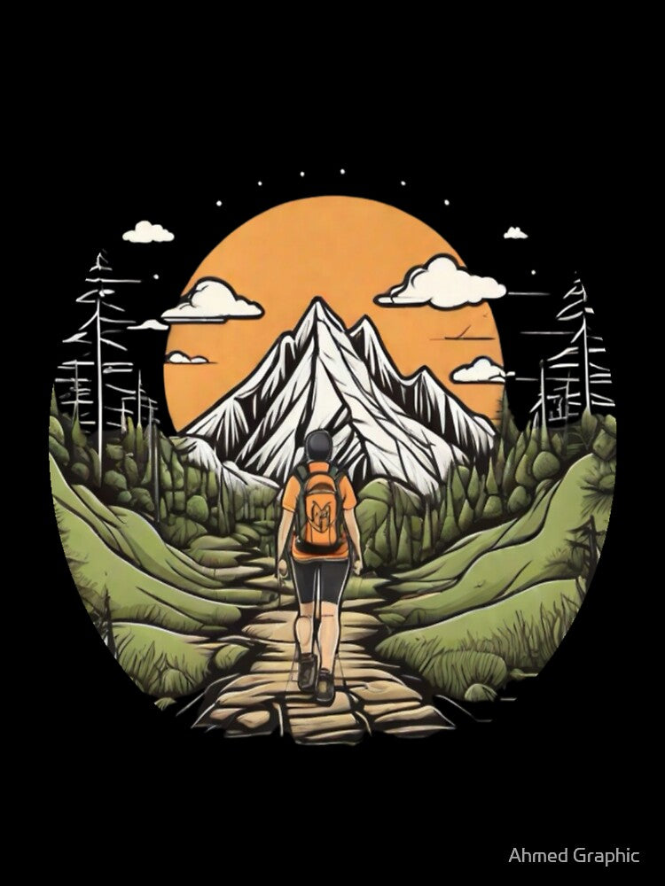 hiking in mountains by Ahmed Graphic