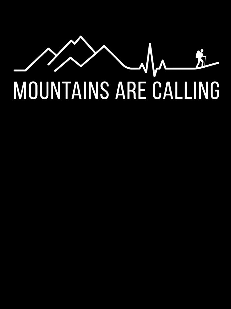 Mountains Are Calling Hiking Heartbeat Design by GabeMountainArt