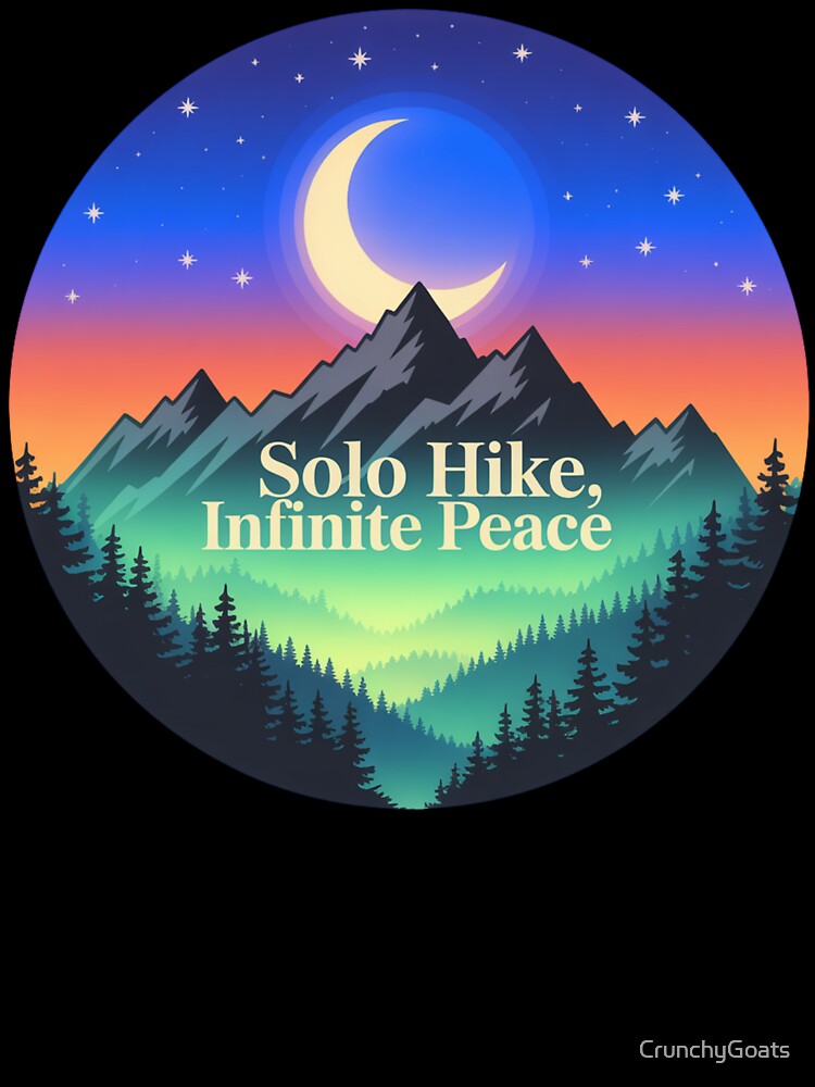 Solo Hike, Infinite Peace – Minimalist Mountain Landscape by CrunchyGoats