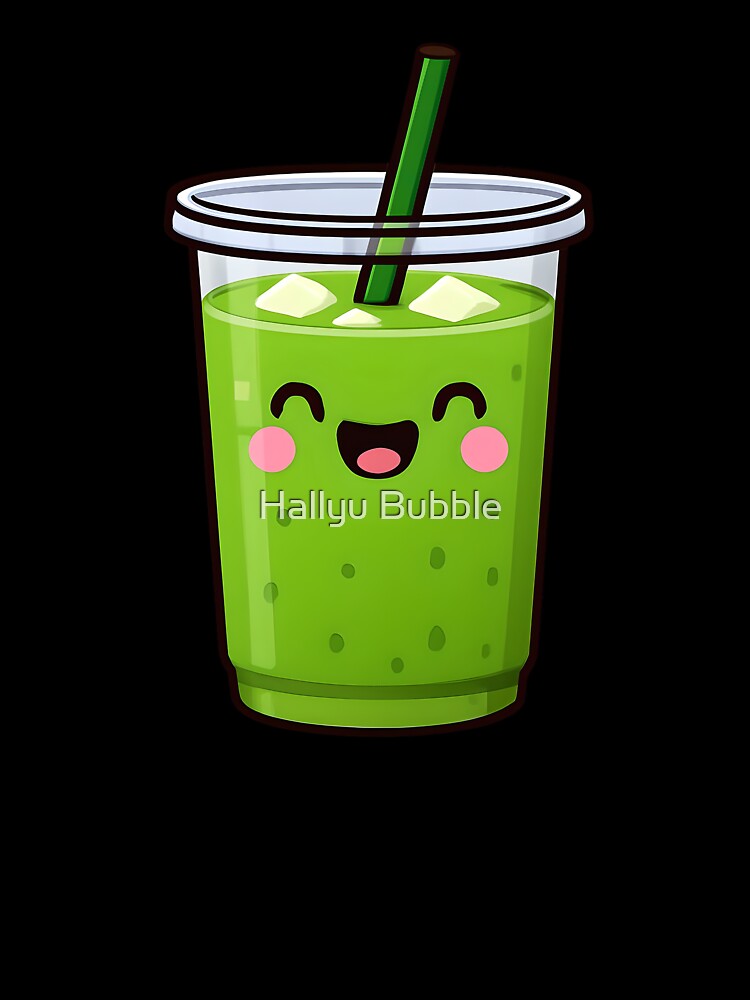 Iced matcha latte illustration by Hallyu Bubble
