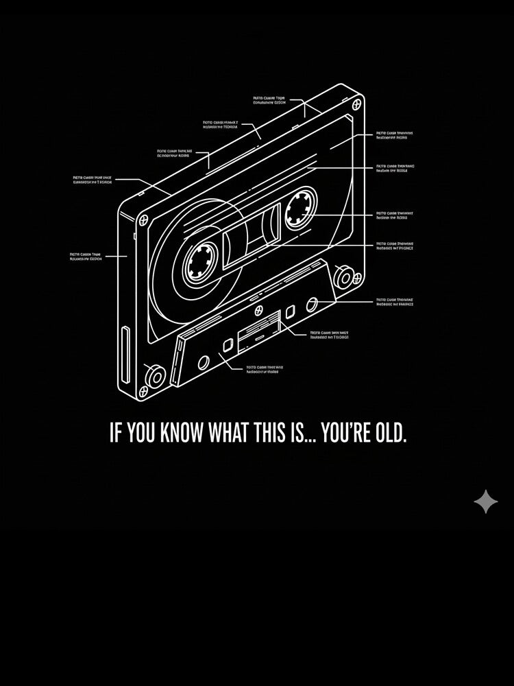 Retro Compact Cassette Blueprint - "If You Know What This Is..." by mAXiBoOM