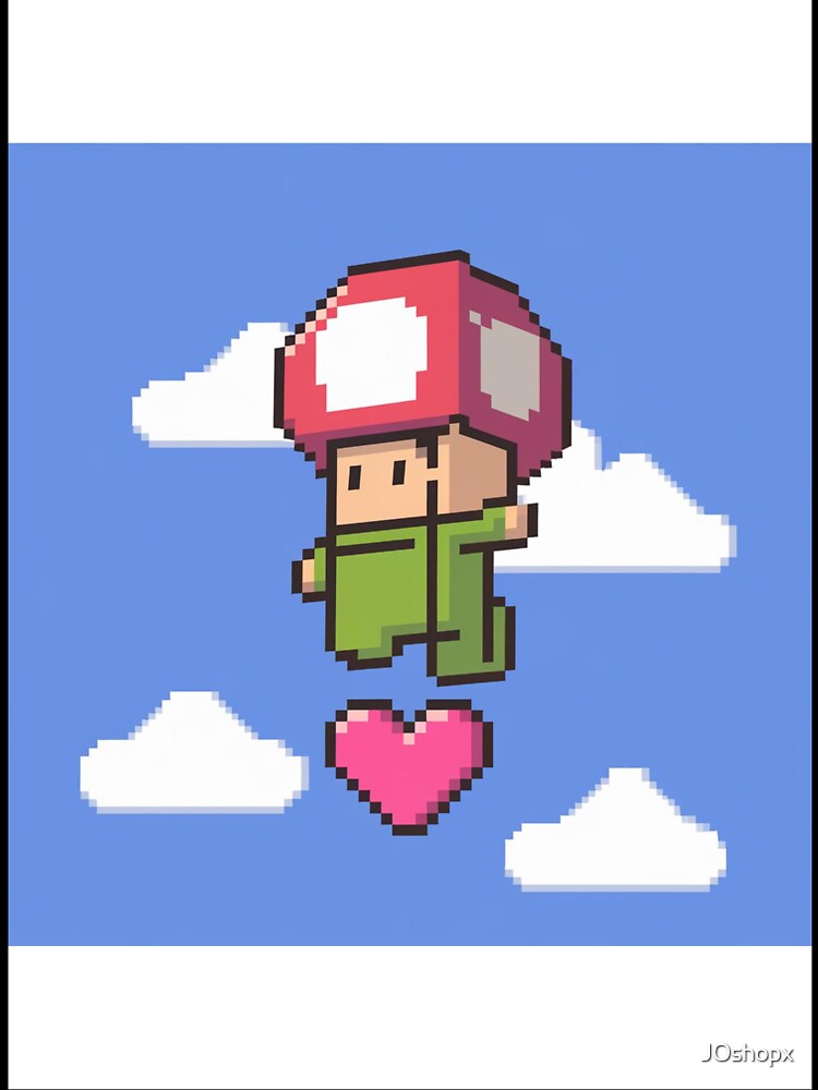 Retro Gaming Pixel Art – 1-Up Mushroom & Poké Ball Design by JOshopx