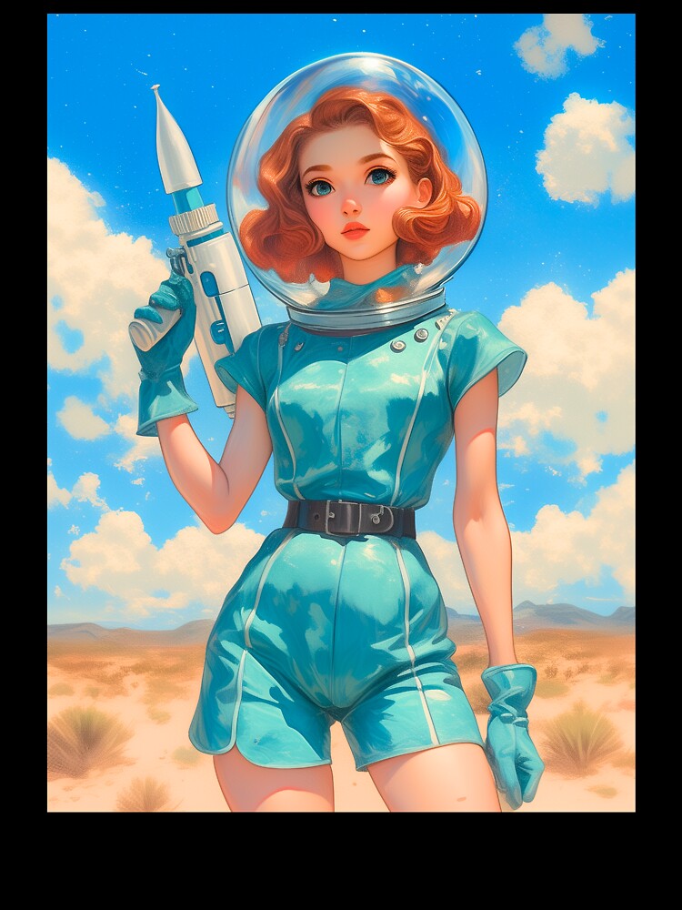 1950s Vintage Sci-fi Pin-up Space Girl by KatanaCreative