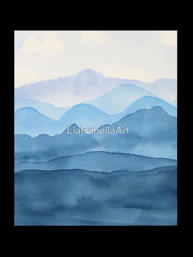 Serene Blue Mountains by LiaIsabellaArt