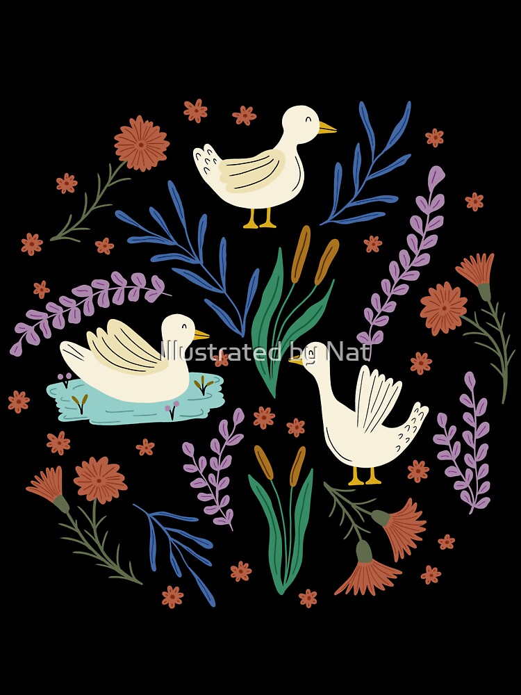 Duck lake in dusty pink by Illustrated by Nat