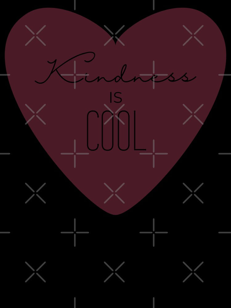 Kindness Is Cool – Cute Pink Heart Positive Quote Design by SunnyIris
