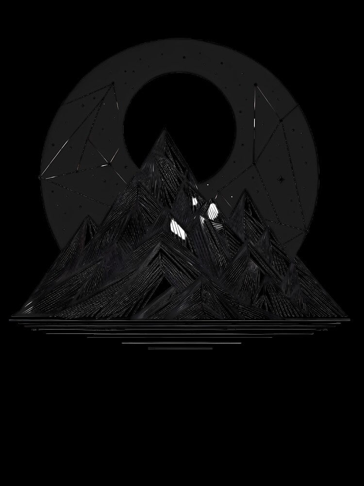 Abstract Geometric Mountain Line Art by thenextstepua