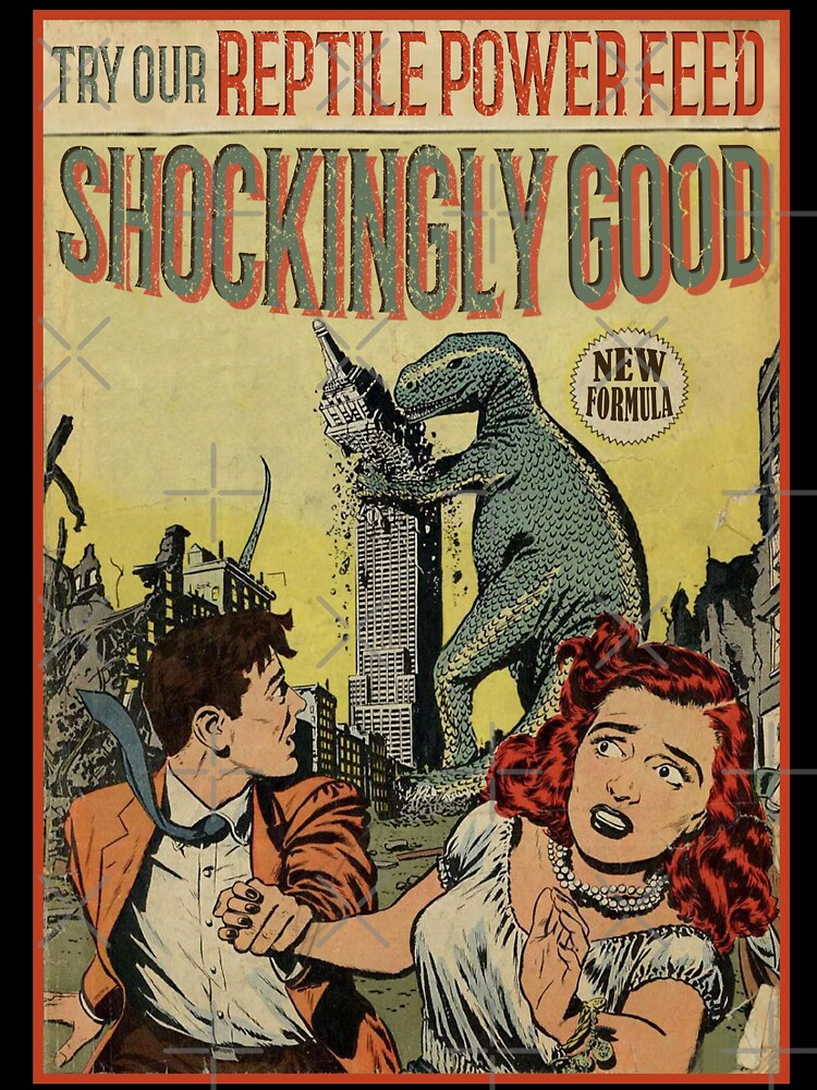 Vintage Zilla Reptile Monster Retro Horror Poster Lizard Keeper Gift by TheAplus