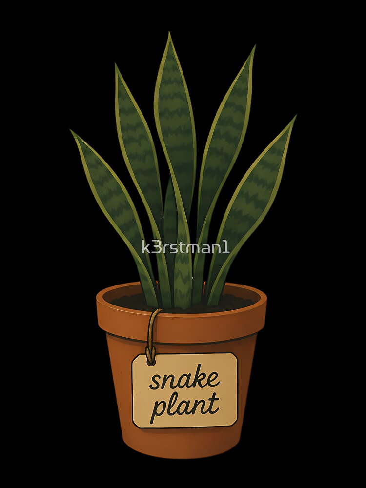 Potted Snake Plant Houseplant Botanical Illustration by k3rstman1