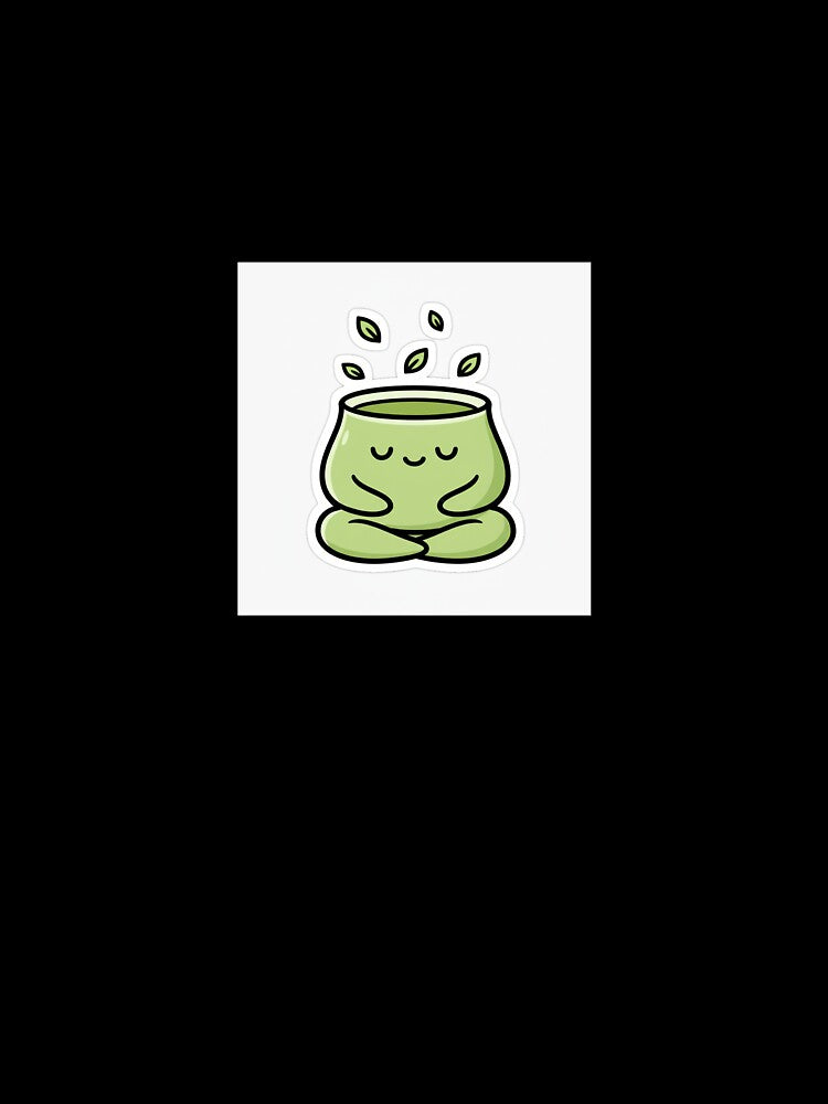 Zen Matcha – Cute Kawaii Matcha Latte Meditation Sticker by mayatA-rt