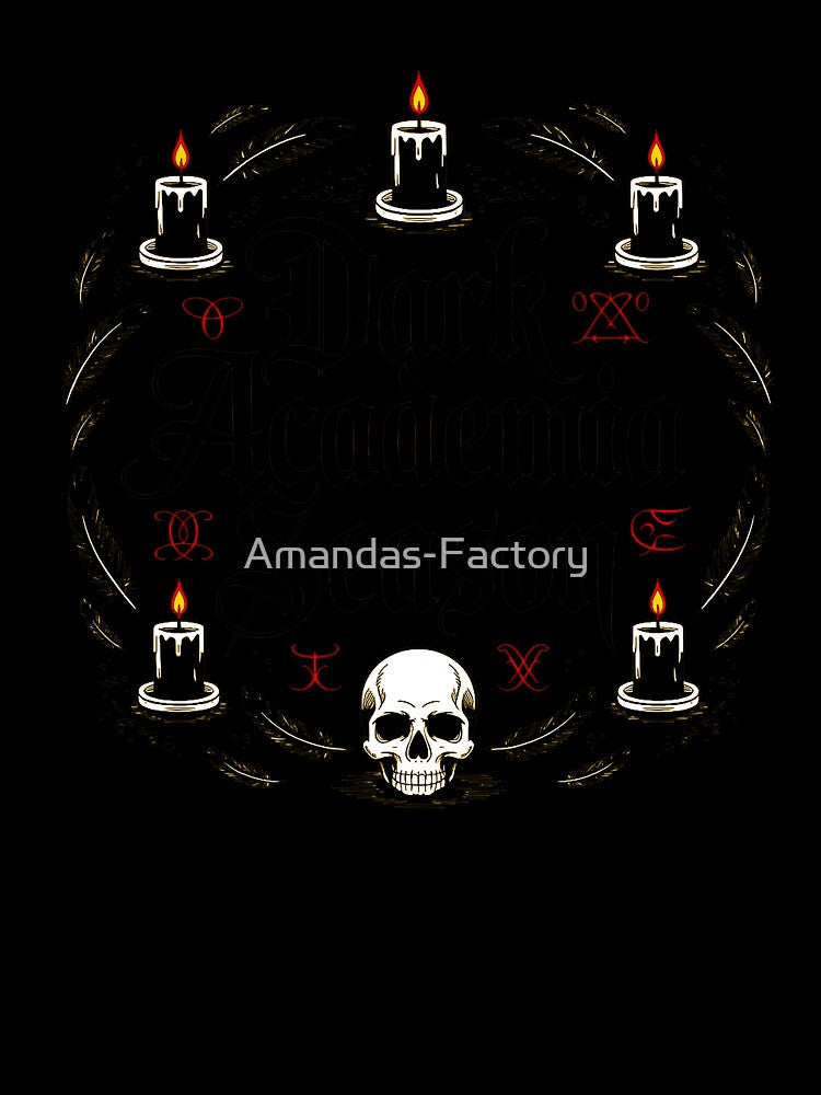 Dark Academia Aesthetic Gothic Skull Candle Design by Amanda's Factory