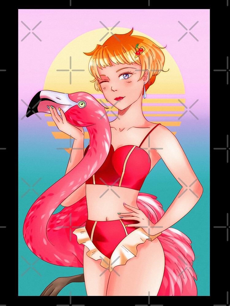 cherry flamingo by vhsfruit designs