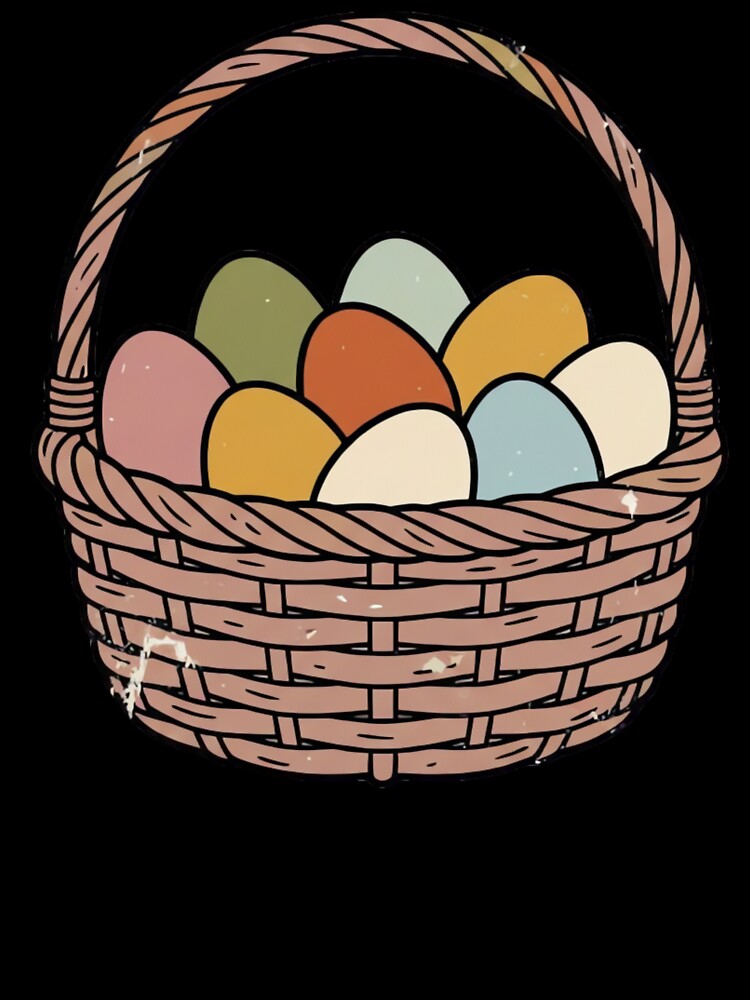 Vintage 70s Pastel Easter Eggs Basket by urbinet