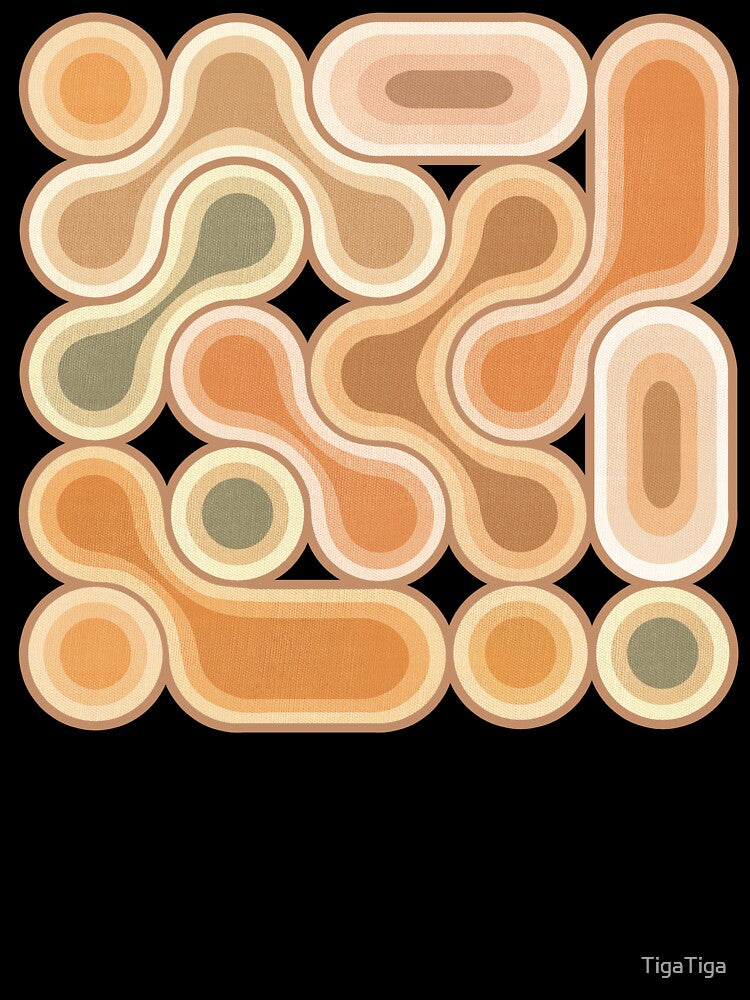 Topographic Dot Design - Warm Pastel Retro by TigaTiga