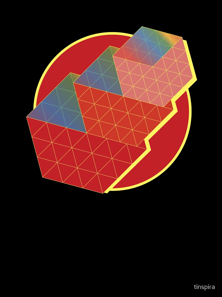 Red Ascending Cubes by tinspira