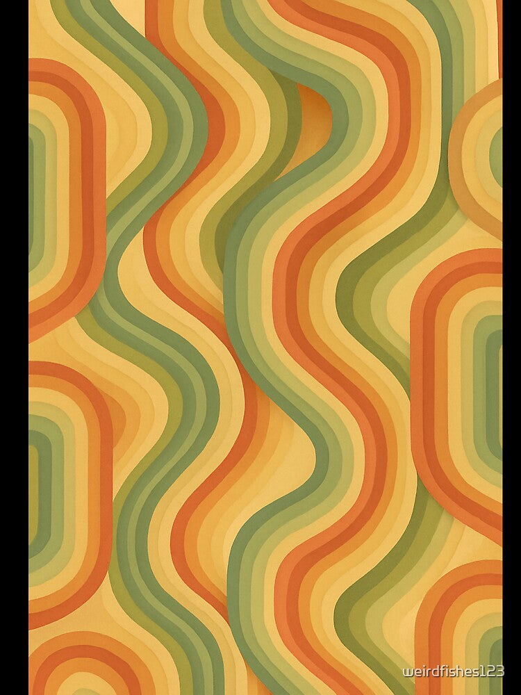 Warm Retro Wavy Stripes by weirdfishes123