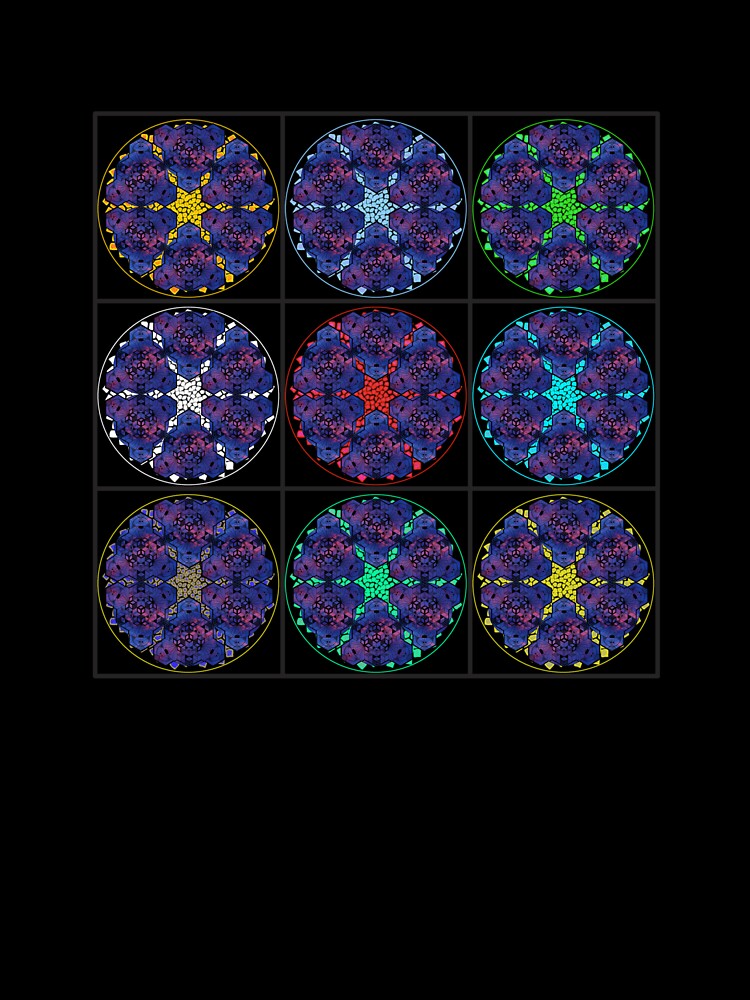 Dark Red Blue Sky Cube Mandala Star & CircleVisions Wall Of Fame by createVisions