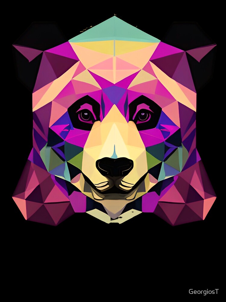 Panda Geometrical Psychedelic Portrait by GeorgiosT