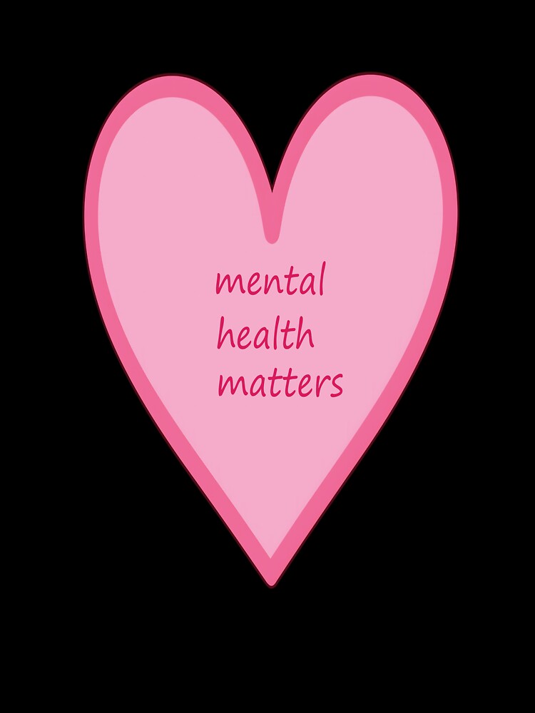 Mental Health Matters Pink Heart Sticker by stylishsketcher