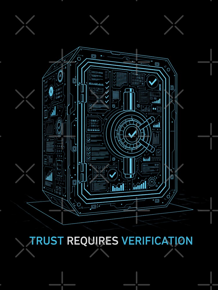 Trust Requires Verification Cybersecurity Safe Tech Blueprint Motivation Design by us-products
