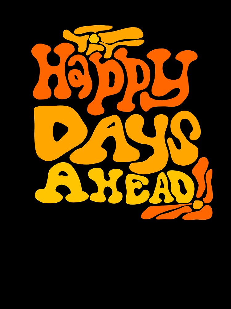 Groovy happy days ahead warm bright palette yellow orange flowers retro by Mariecobiz