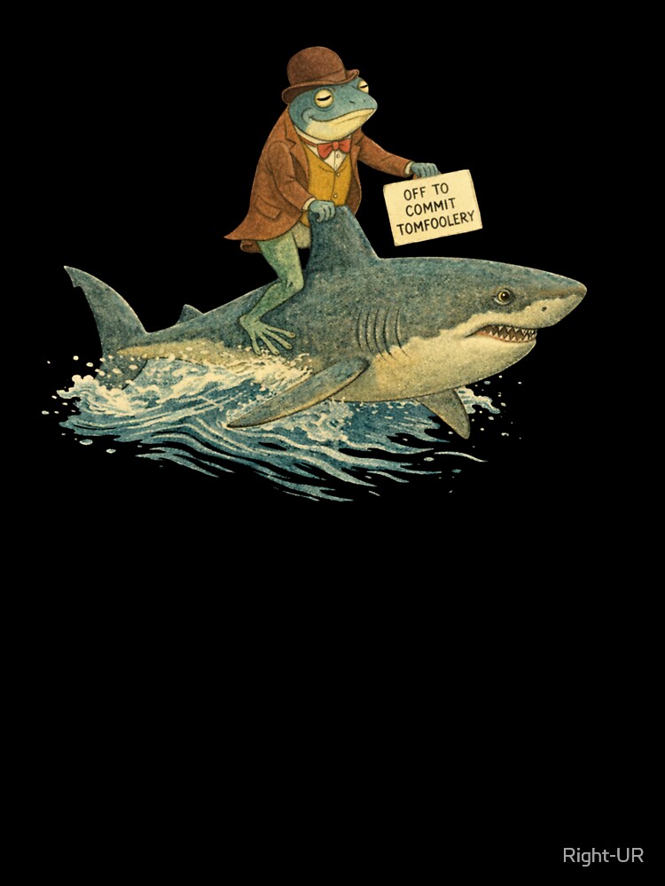 Whimsical Frog Riding On Top Of A Shark by Right-UR