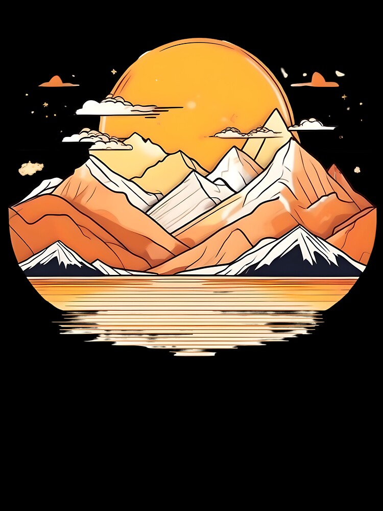“Minimal Sunset – Aesthetic Mountain Lines” by Cullinan Art
