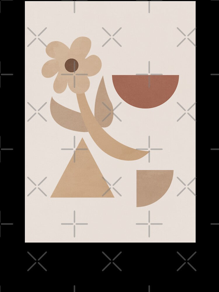 Mid Century, Abstract Floral, Neutral Tones by technicolorable_art