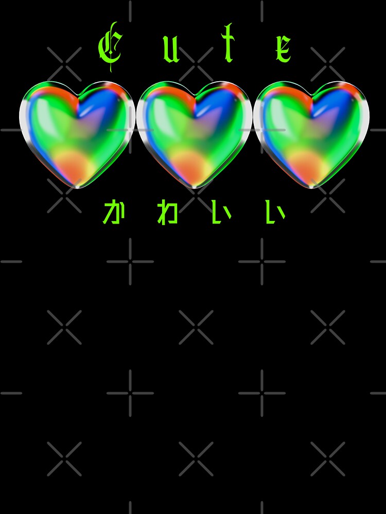 Cute glass hearts rainbow y2k style design by VantaTheArtist