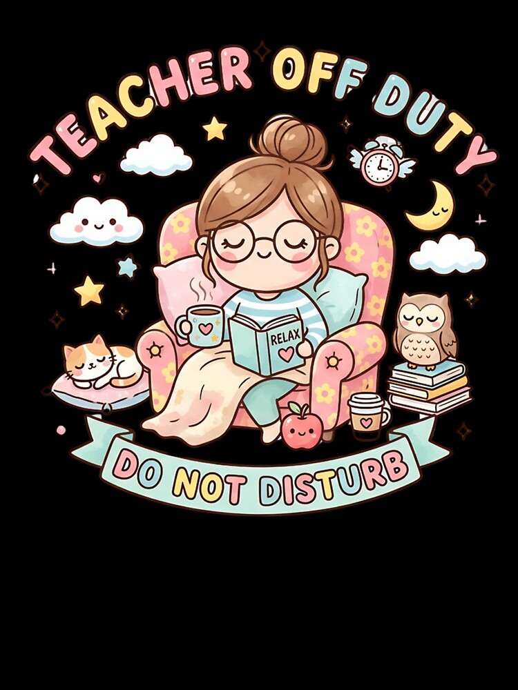 Kawaii Teacher Off Duty Do Not Disturb – Cute Chibi Reading Aesthetic by MyTutina