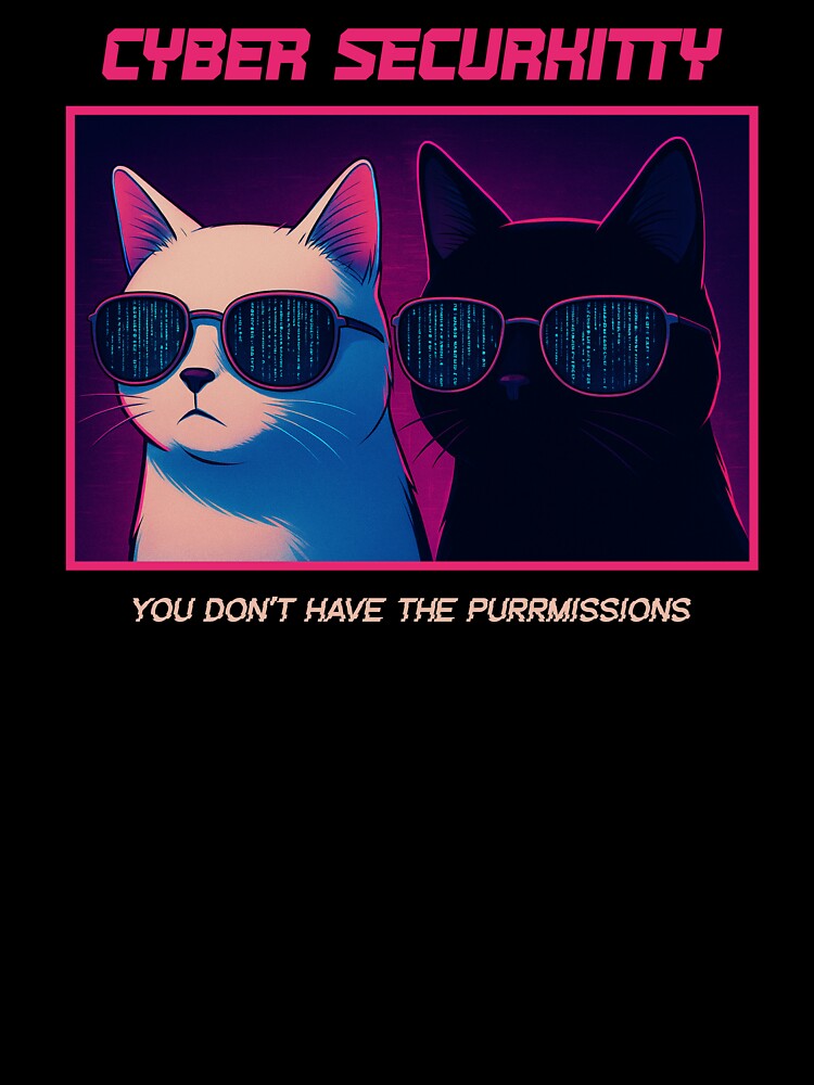 Cyber SecuriKitty – Cyberpunk Hacker Cat Meme Shirt by RizVibes