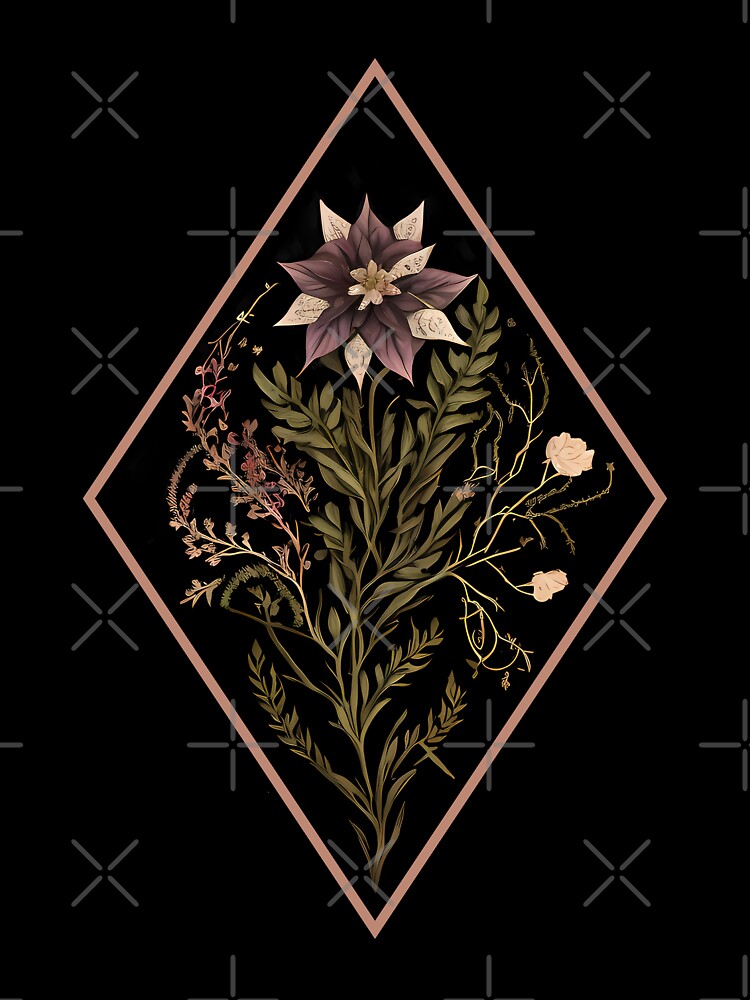 Dark Academia Diamond Flower by Enyr