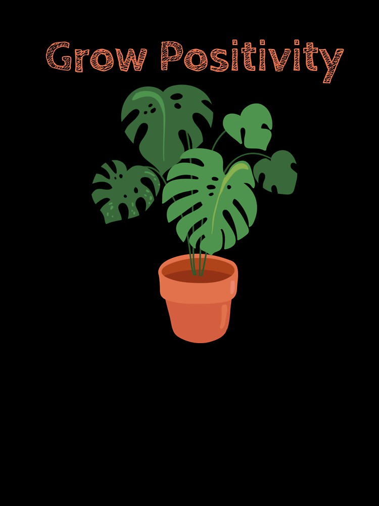 Grow Positivity | Plant Mom | Orange | Monstera | House Plants | Plants | Plant Lady | Plant Lover | Gardener | Gardening | Plant on a Stool by ShoniwDesigns