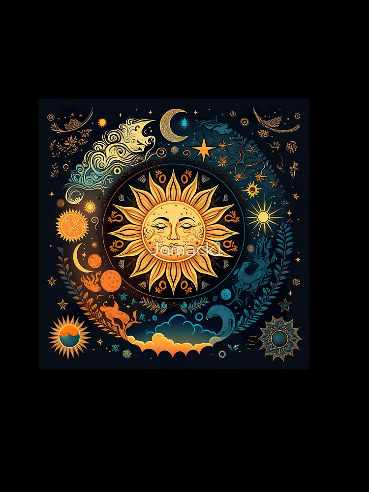 Mystical celestial,vintage sun and moon design by Jomack1