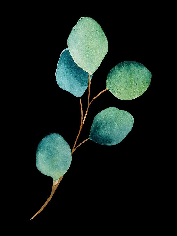 Print of eucalyptus branches watercolor green leaves by Createssy
