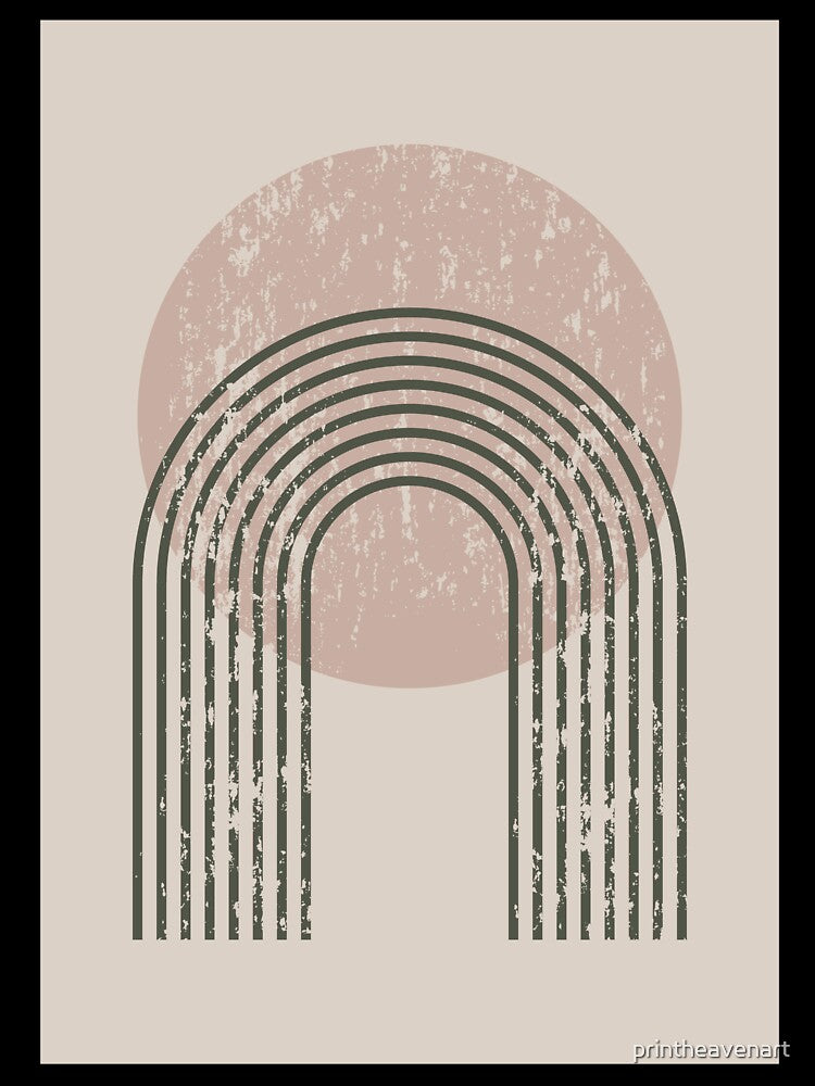 Sunny Hill Abstract Mountain by printheavenart