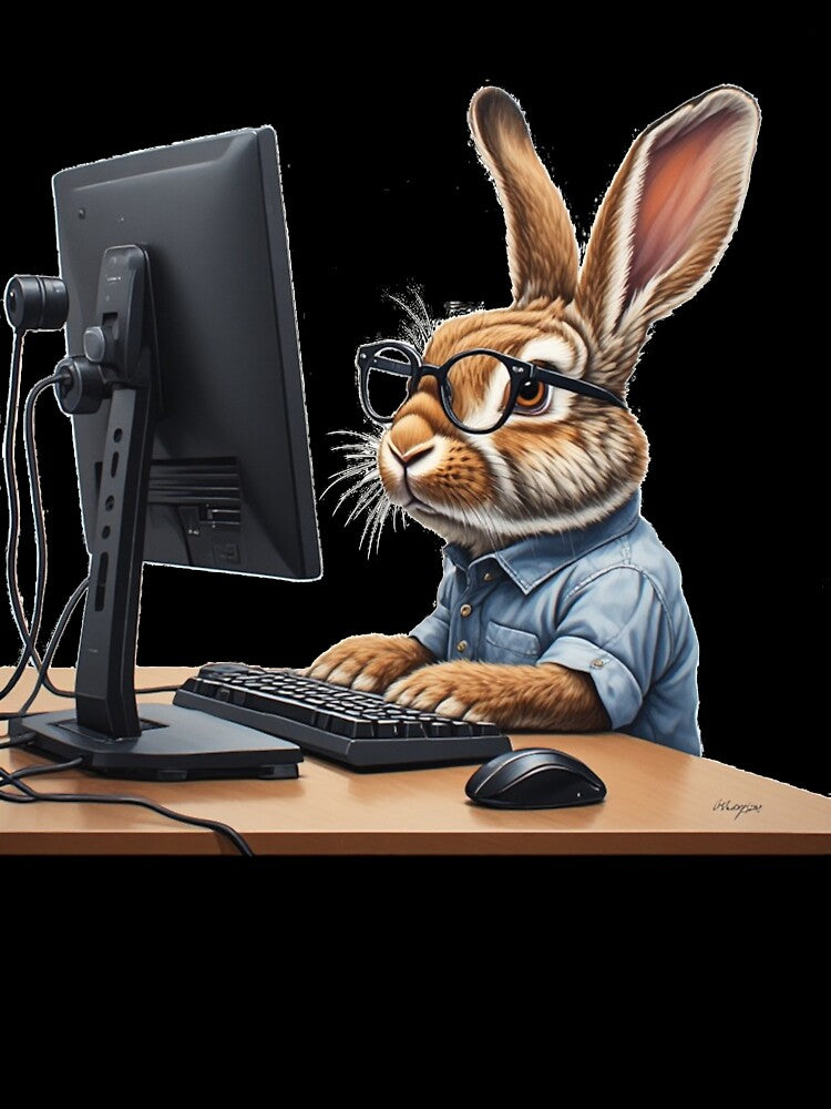 Fancy rabbit, a design for the pet love of rabbits and the computer geek by PiperParrot