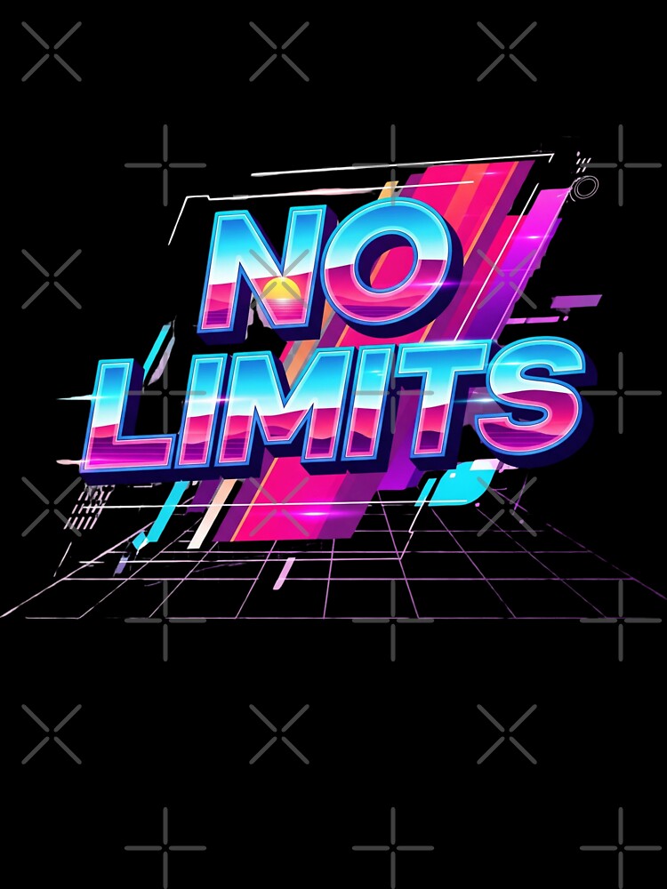 No Limits Retro Synthwave Motivational T-Shirt by MofazStyle