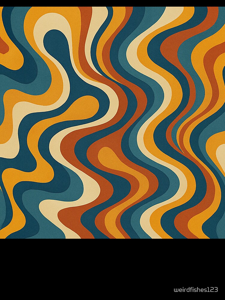 Retro Wavy 70s Pattern in Earth Tones by weirdfishes123